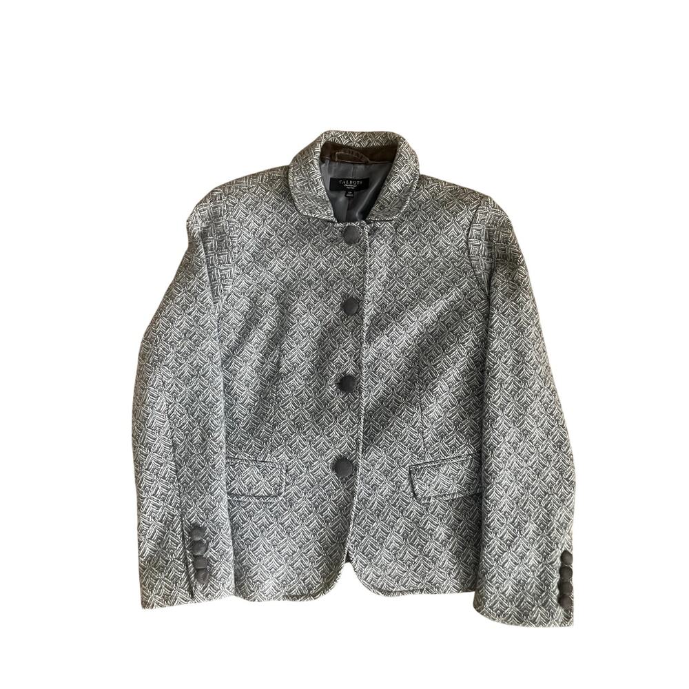 Talbots Wool Blazer Women 12P Grey #0320